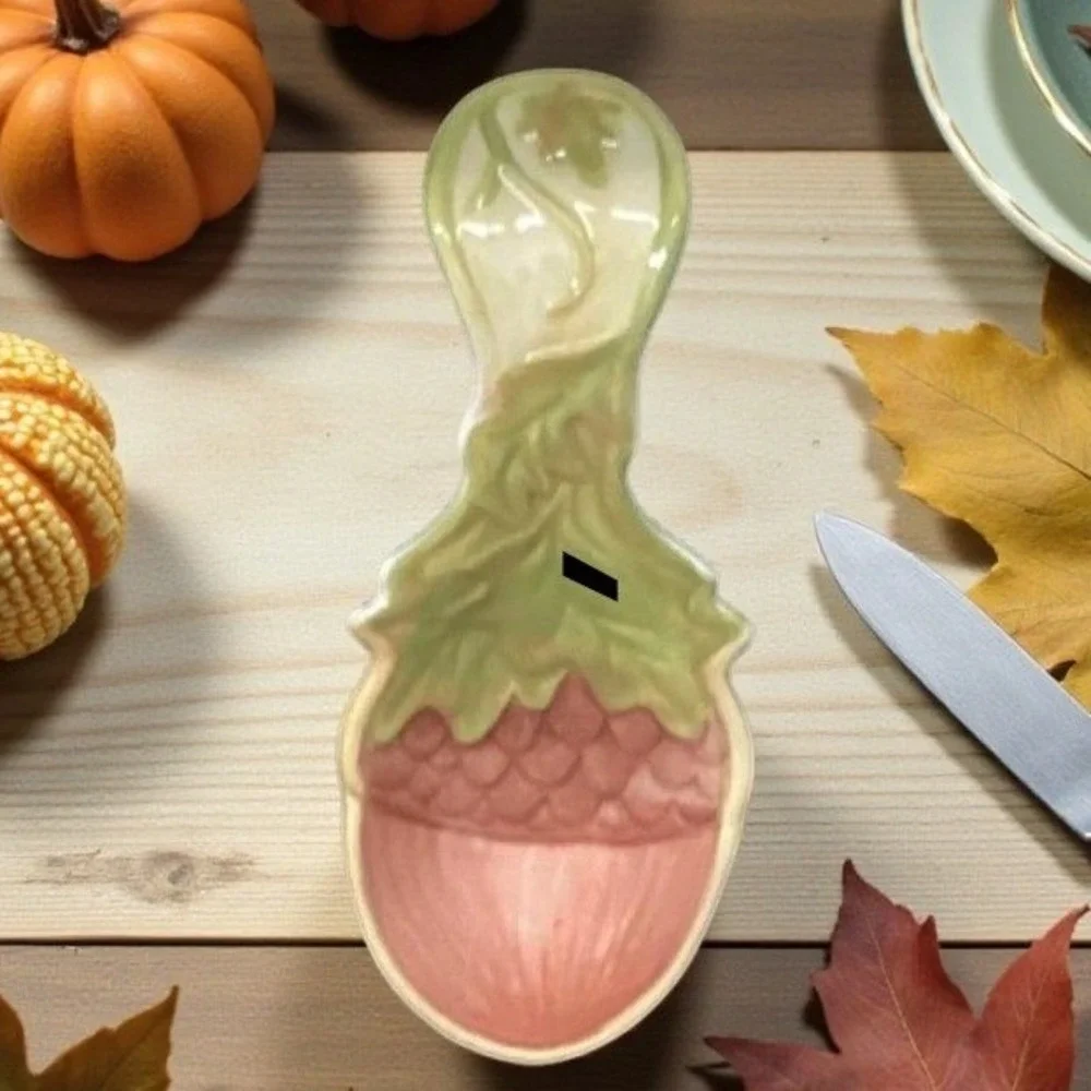 Cracker Barrel Harvest Spoon Rest, Autumn Ceramic Holder, Seasonal Tableware